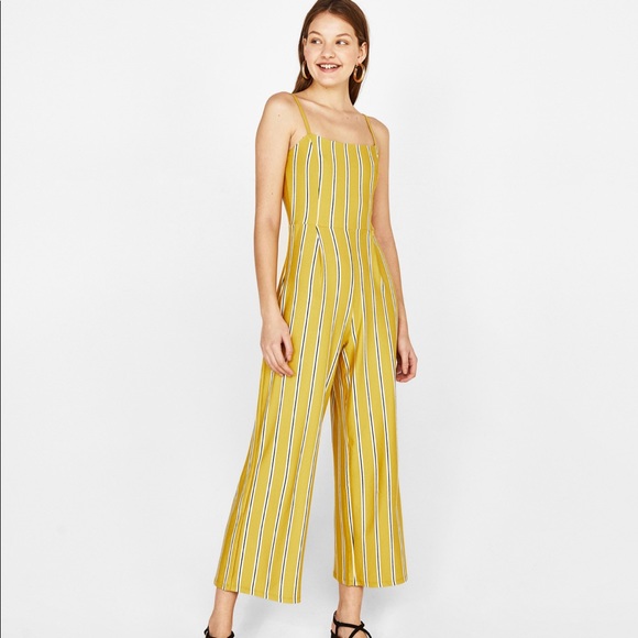 yellow and black striped jumpsuit